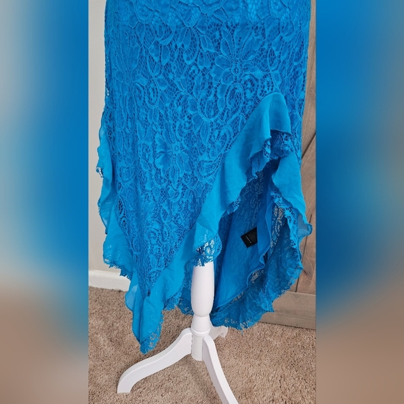 SILENCE+NOISE Stella Lace Strapless Dress In Blue. Size Large. NWT - Picture 5 of 14